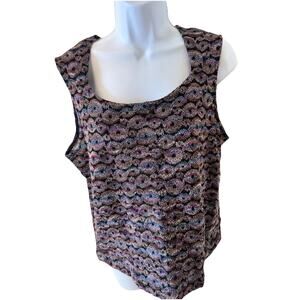 Andria Lieu Collection Tank Sweater Vest Lagenlook Layering Geometric Vintage L